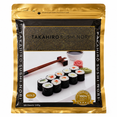 Takahiro Roasted Sushi Nori Seaweed Gold (50pcs) 140gr