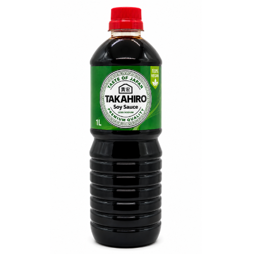 Takahiro Soy Sauce Less Sodium 100% Vegan 1l