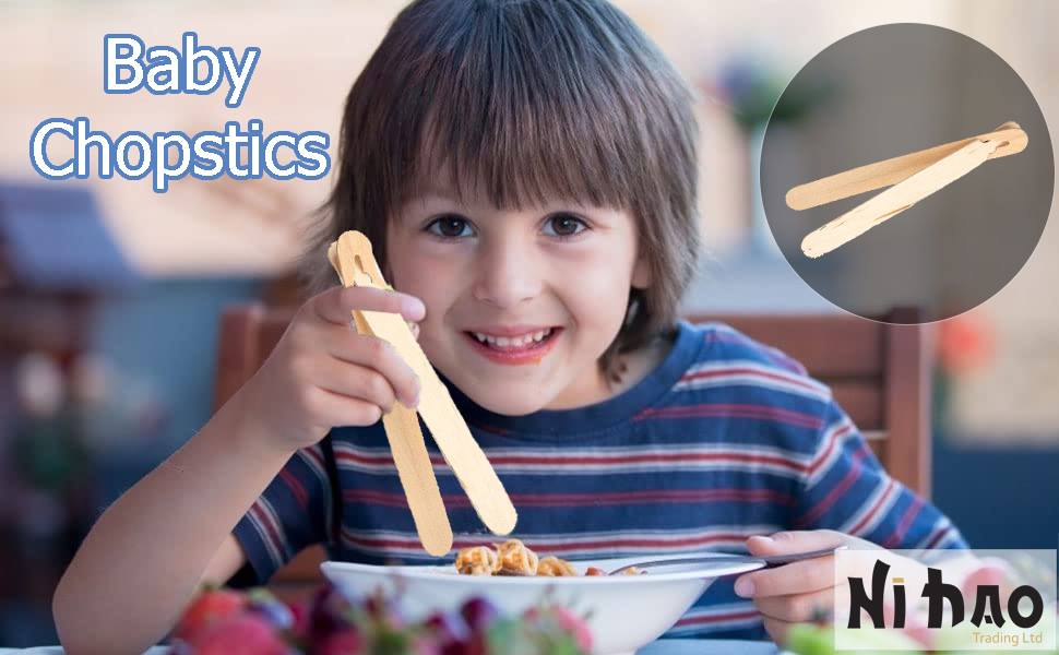Wooden Baby Chopsticks  (10 Pairs/bag)