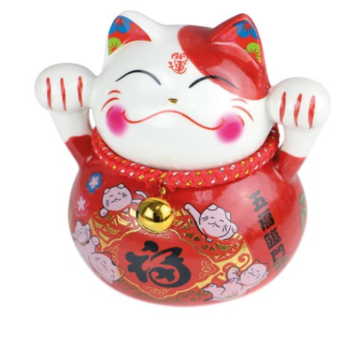 Lucky Cer. Cat D Hand 10 Cm
