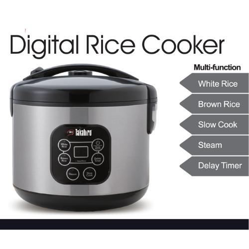 Home Use Digital Rice Cooker, 6-cup (Uncooked) / 12-cup (Cooked) Takahiro Brand