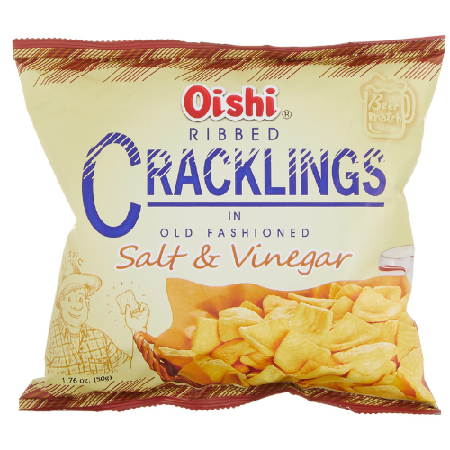 Oishi Ribbed Cracklings Salt & Vinegar 50g