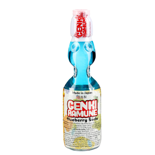 Japanese Soft Drink Blueberry Ramune (Genki )200ml