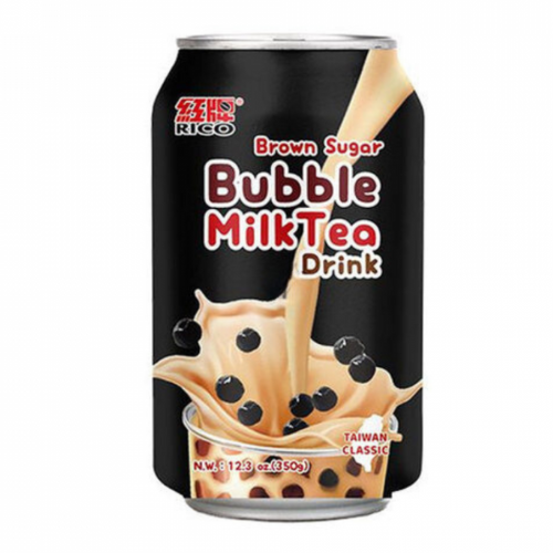 Bubble Milk Tea Drink Brown Sugar Flavor 345ml Rico