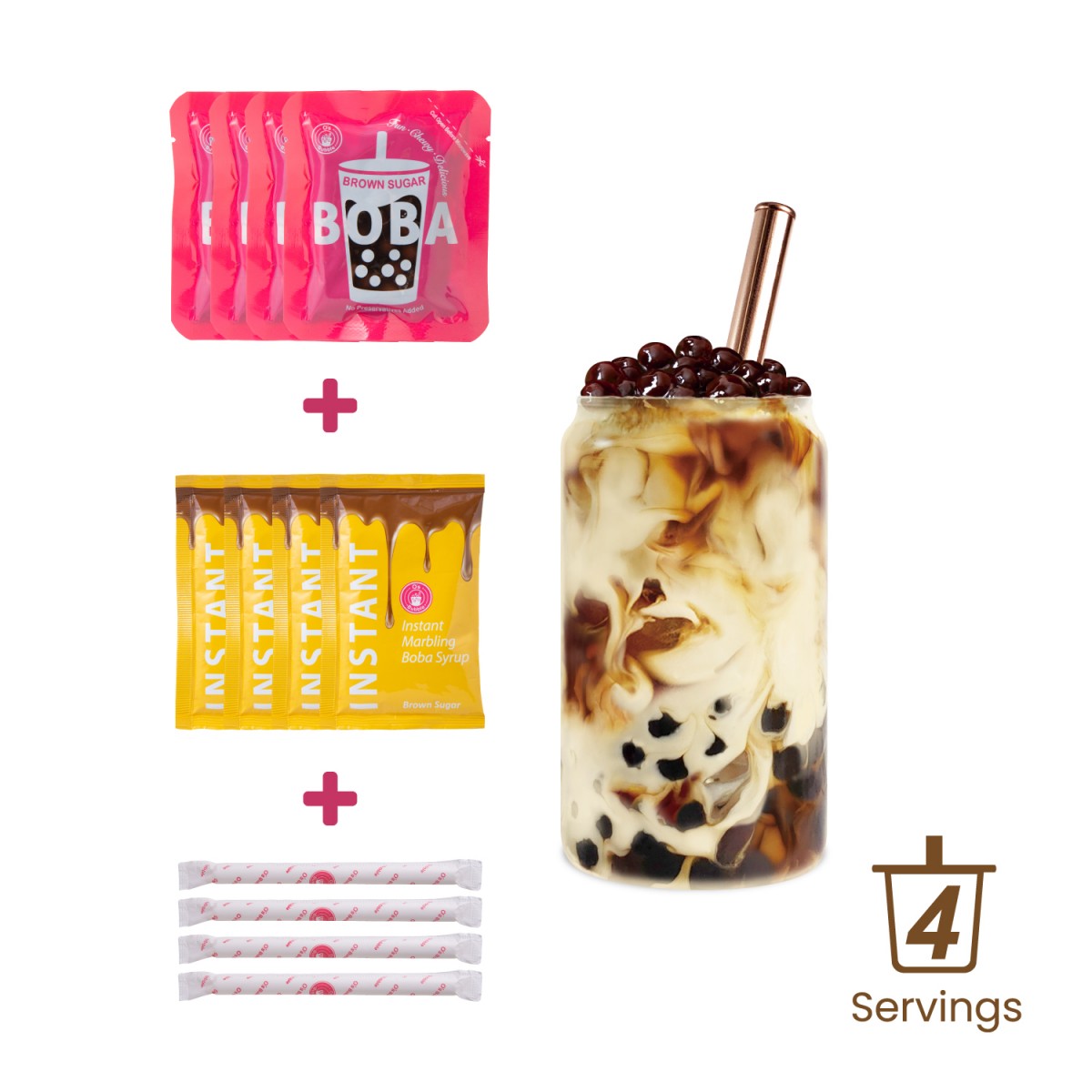 Instant Boba Kit brown sugar O'sBUBBLE  240g