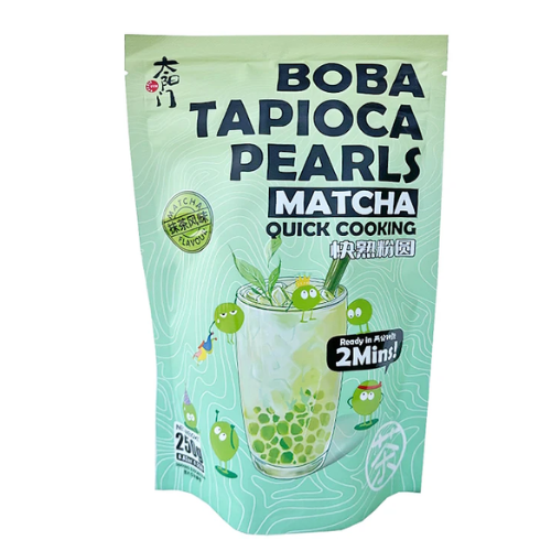 TYM Quick Cooking Boba Tapioca Balls Matcha Flavour 250gr