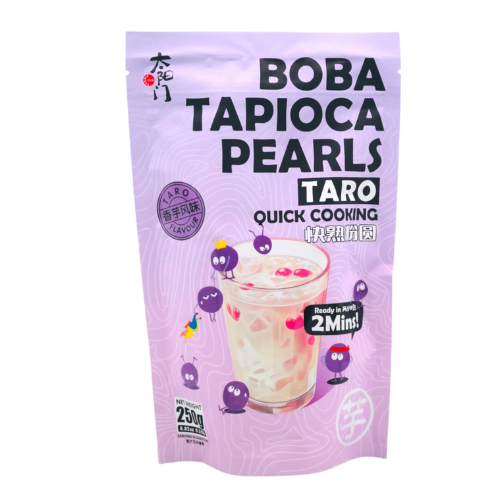 TYM Quick Cooking Boba Tapioca Balls Taro Flavour 250gr