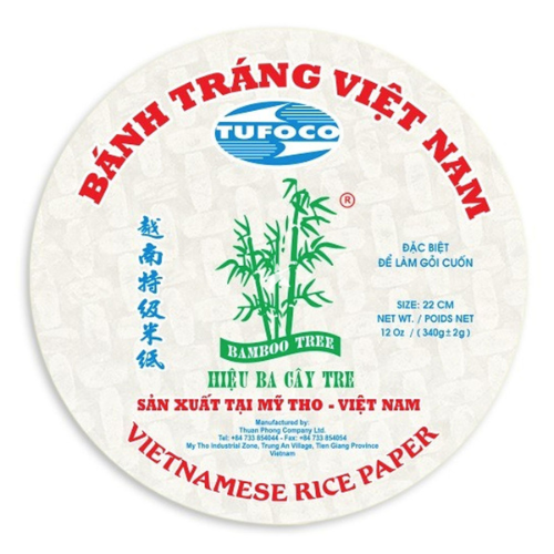 Rice Paper Bamboo Tree Fresh 22cm Round 340g