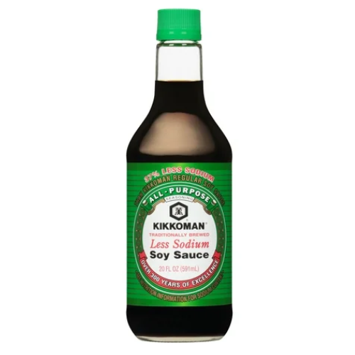 Kikkoman Soy Sauce Less sodium 591 ml in Glass Bottle