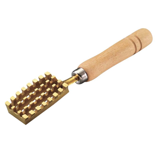 Professional Japanese-Style Brass Fish Scaler with Wooden Handle